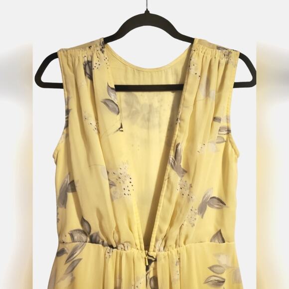 ASOS Yellow Floral Maxi Dress with Back V Cut Sz 6 - Picture 1 of 12